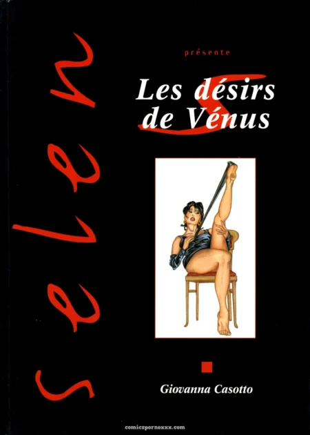 Femme en robe bleue assise, jambe levée, fouet en main, seins nus, plaisir sexuel explicite