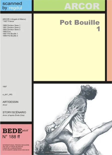 Un homme pénètre violemment une femme allongée sur le dos, jambes écartées, illustration érotique Pot Bouille 1 d'Arcor