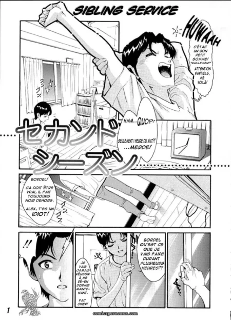 Sœur suce la grosse bite en érection de son frère dans la chambre, sexe incestueux explicite