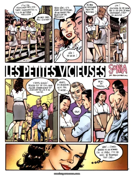 Jeunes filles en uniforme scolaire blanc pratiquent des attouchements sexuels et des fellations dans des rues animées