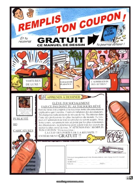 Remplis ton coupon et reçois ton manuel coquin avec des corps nus en voitures de luxe et scènes de sexe explicites